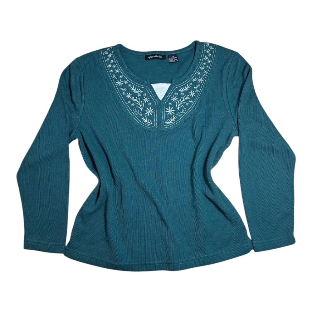 vintage green festive faux double layer long sleeve